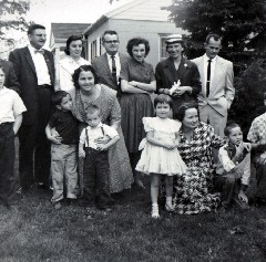 Dorrough family 
Leon, Thelma Sayger; Bruce, Judy, Sallie, George Dorrough; Joy Sayger